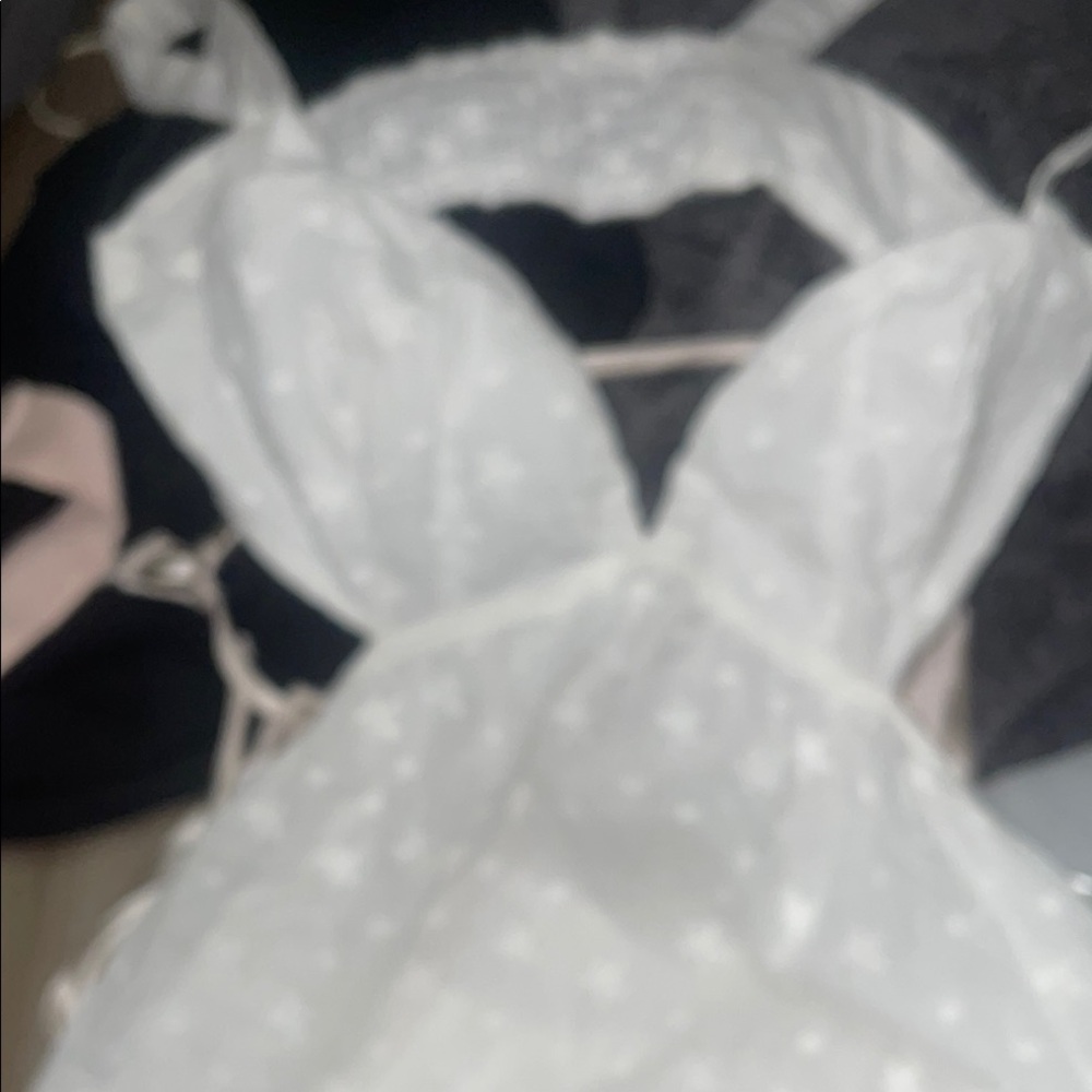 Elegant White Lace mini dress princess Polly cut out